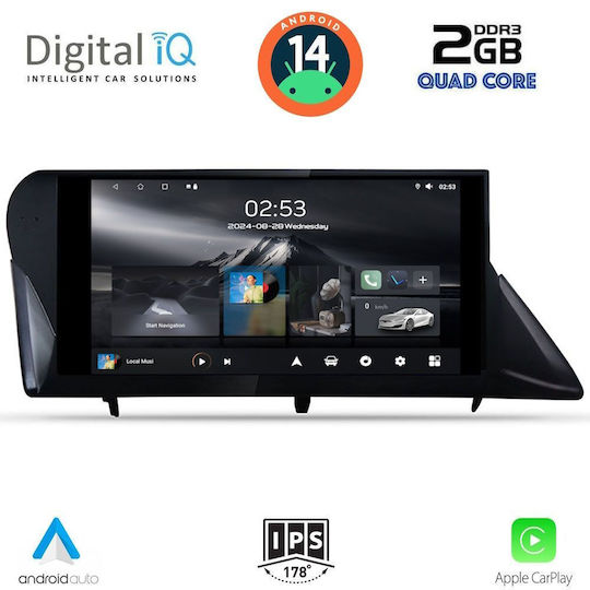 Digital IQ Ηχοσύστημα Αυτοκινήτου για Lexus RX 2009-2014 (Bluetooth/USB/AUX/WiFi/GPS/Apple-Carplay/Android-Auto) με Οθόνη Αφής 9"