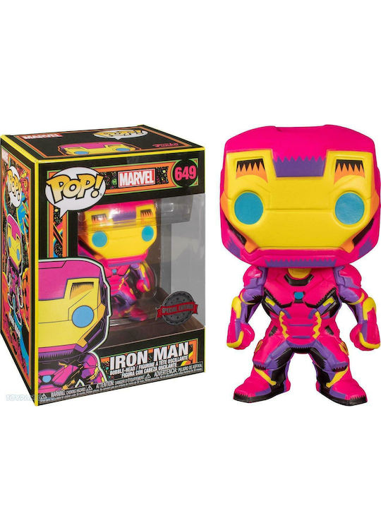 Funko Поп! Marvel: Marvel - Iron Man (Черна светлина) 649 Люлееща се глава Специално издание