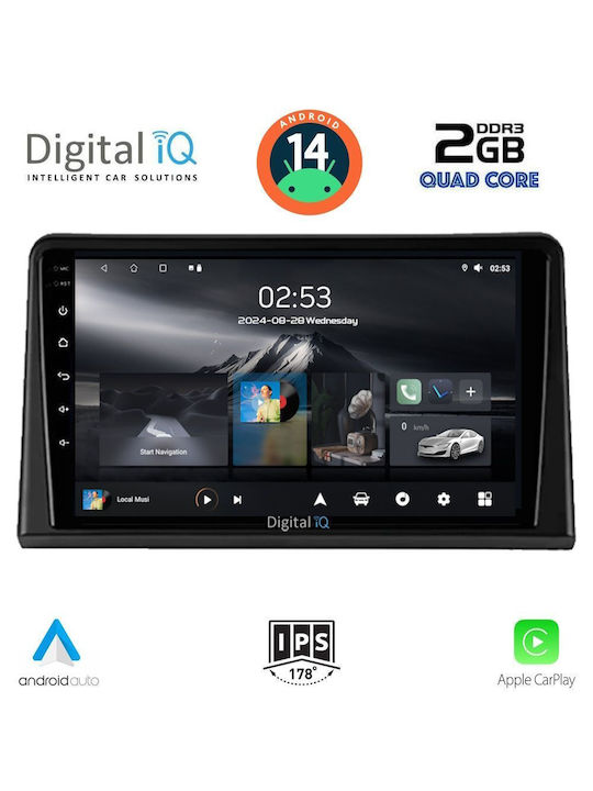 Digital IQ Auto-Audiosystem für Renault Express 2020 (Bluetooth/USB/WiFi/GPS/Apple-Carplay/Android-Auto) mit Touchscreen 9"