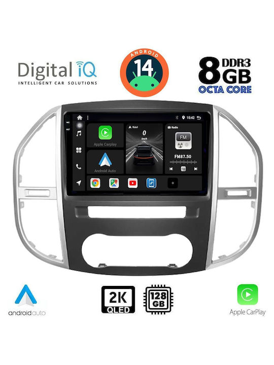 Digital IQ Sistem Audio Auto pentru Mercedes-Benz Vito / Viano 2015 (Bluetooth/USB/AUX/WiFi/GPS/Apple-Carplay/Android-Auto) cu Ecran Tactil 10"