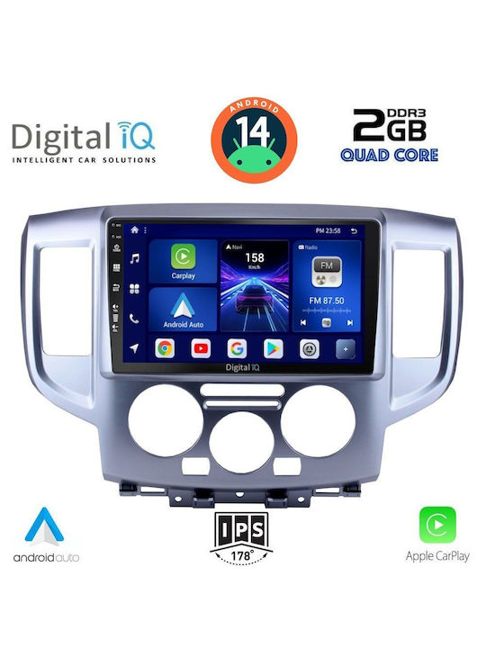 Digital IQ Ηχοσύστημα Αυτοκινήτου για Nissan NV200 2009 (Bluetooth/USB/AUX/WiFi/GPS/Apple-Carplay/Android-Auto) με Οθόνη Αφής 9"