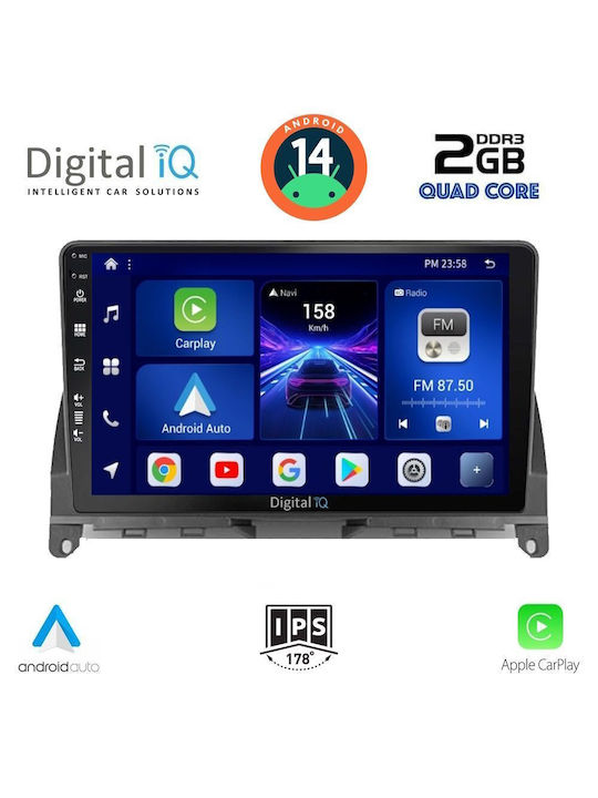 Digital IQ Car Audio System for Mercedes-Benz C Class 2007-2011 (Bluetooth/USB/AUX/WiFi/GPS/Apple-Carplay/Android-Auto) with Touch Screen 9"