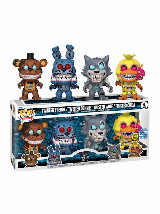 Funko Pop! Games: Twisted Freddy, Twisted Bonnie, Twisted Wolf, Twisted Chica (gitd) 4-pack Glows in the Dark Special Edition Funko Pop! Games: Twisted Freddy, Twisted Bonnie, Twisted Wolf, Twisted Chica (gitd) 4-pack Glows in the Dark Special Edition