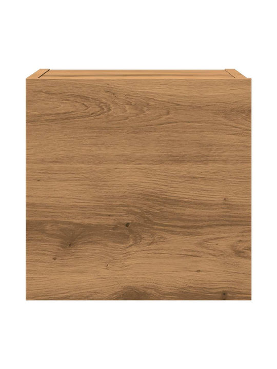 Wall Mounted Living Room Cabinet made of Particle Board Brown 30.5x30x30cm