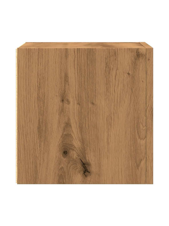 Wall Mounted Living Room Cabinet made of Particle Board Brown 30.5x30x30cm