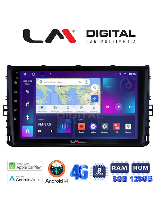 LM Digital Sistem Audio Auto pentru Volkswagen T-Roc / T-Cross / Polo 2017+ (Bluetooth/USB/WiFi/GPS/Apple-Carplay/Android-Auto) cu Ecran Tactil 9"