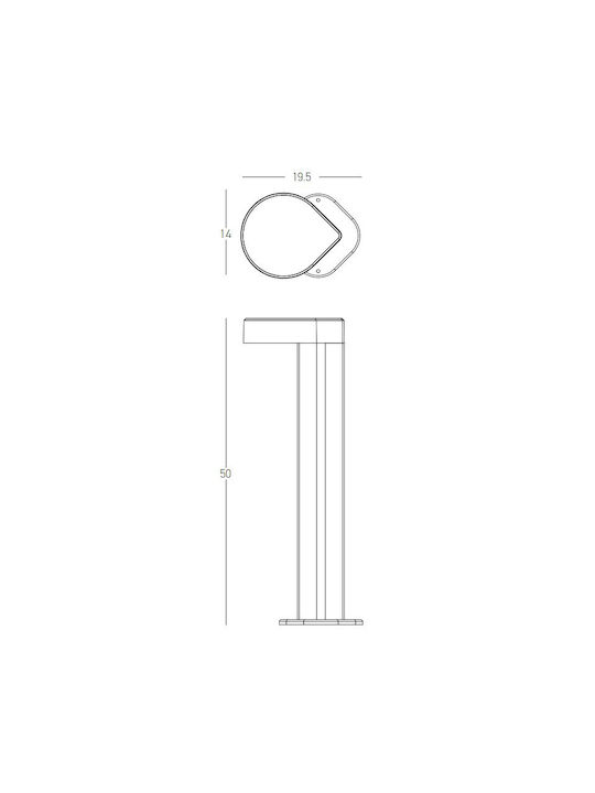 Zambelis Lights Small Post LED 13W 50x19.5x14cm