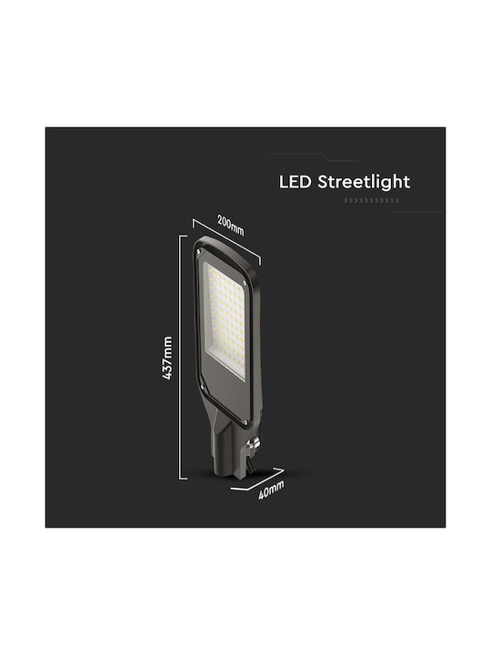 V-TAC Εξωτερικό Φωτιστικό LED Δρόμου 100W με Ψυχρό Λευκό Φως IP65 Μαύρο