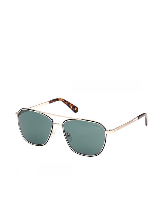 Guess Sunglasses with Gold Metal Frame and Green Lens GU00046 33N