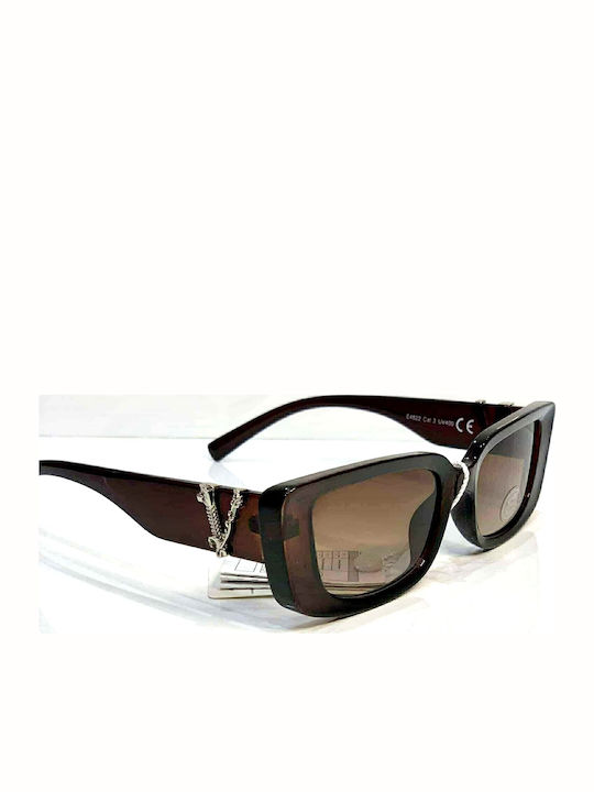 Woman's Fashion Women's Sunglasses with Brown Plastic Frame and Brown Gradient Lens G-93