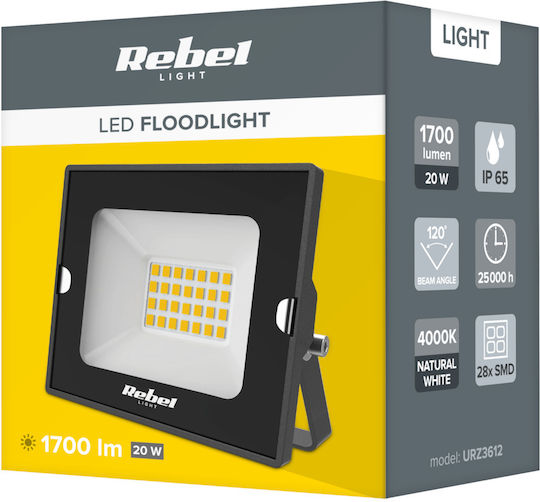 Wasserdicht LED Flutlicht 20W Natürliches Weiß 4000K IP65