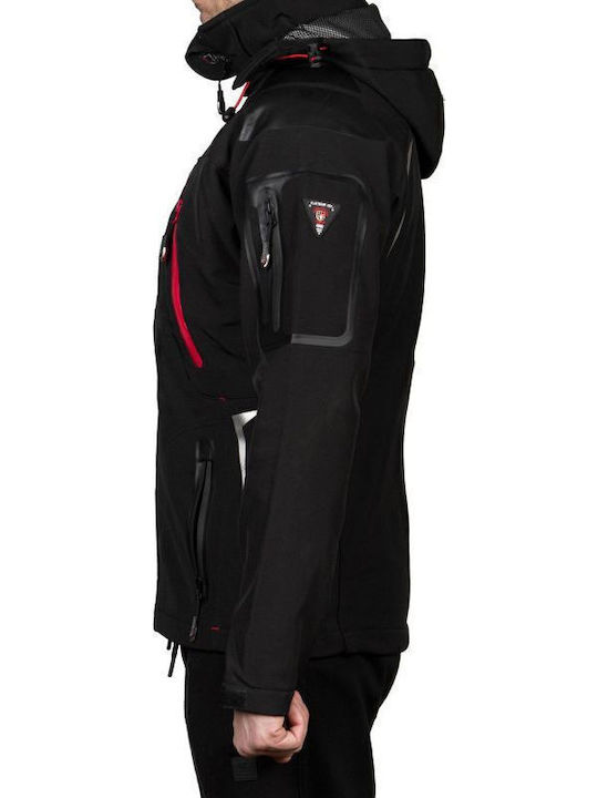 Techno Χειμωνιάτικο Μπουφάν Softshell Αδιάβροχο και Αντιανεμικό Black