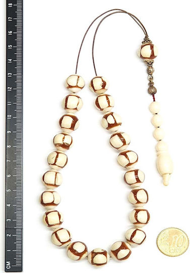 Roloi Komboloi Camel Bone Worry Beads Multicolour 33cm