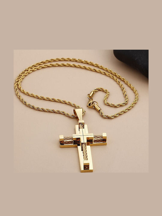 Jooliete Herren Kreuz aus Stahl mit Kette