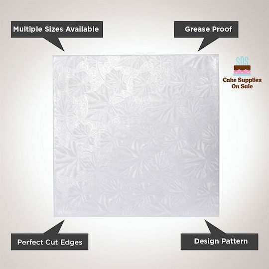 Square Luxury Cake Stand Cake Base 12 Mm 25x35 Cm White 5 Pieces Per Pack