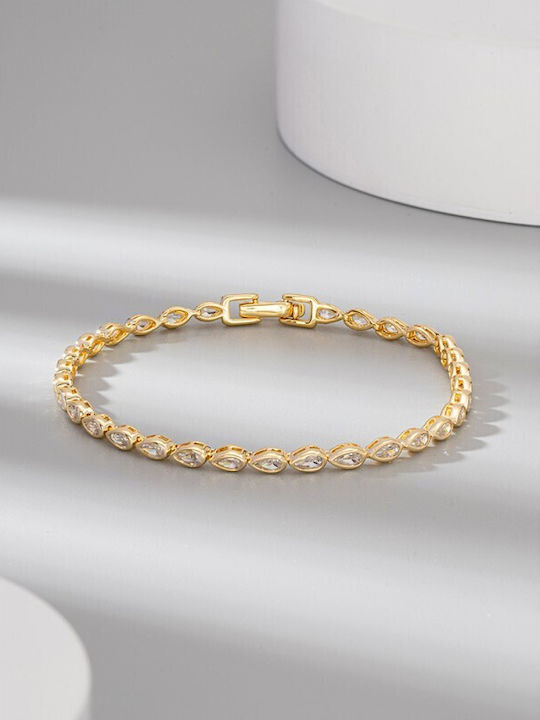 Jooliete Bracelet Riviera made of Silver Gold Plated with Zircon