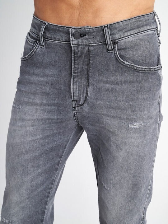Sapphire Ανδρικό Παντελόνι Τζιν με Slim Tapered Εφαρμογή Grey