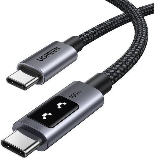 Ugreen LED USB 2.0 Kabel USB-C männlich - USB-C 100W Schwarz 1m (35501)