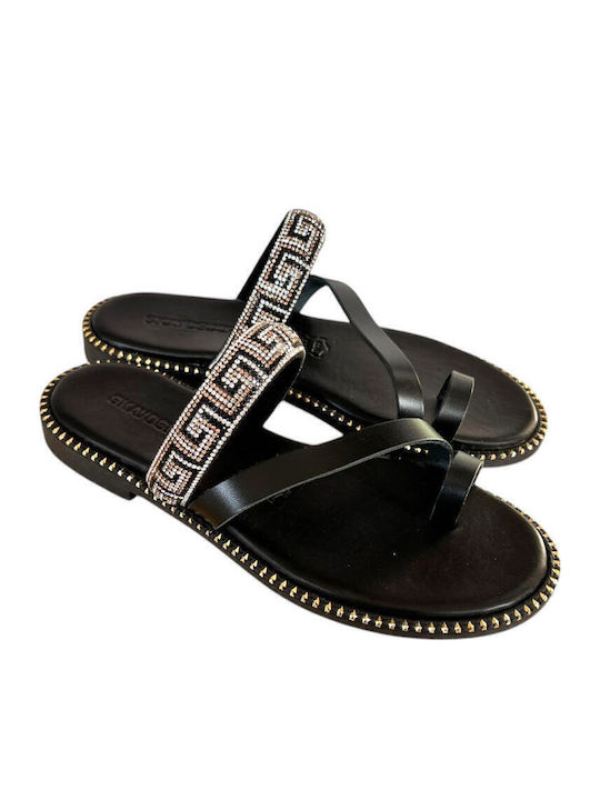 Sandale Casual Damă Din Piele Negru