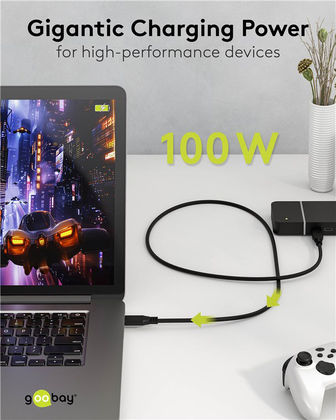 Goobay USB 3.0 Cable USB-C Male - USB-C 100W PD Black 2m 74193