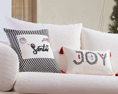 Nef-Nef Homeware Christmas Is All Around Χριστουγεννιάτικο Διακοσμητικό Μαξιλάρι Τετράγωνο Μπεζ 45x45εκ.