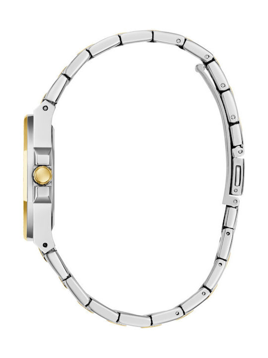 Guess Γυναικείο Ρολόι 34mm Χρονογράφος Μπαταρίας με Ασημί Μεταλλικό Μπρασελέ