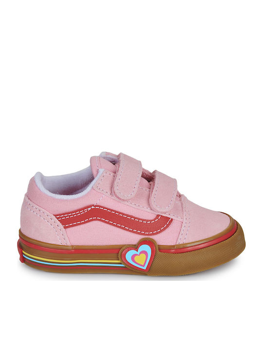 Old Skool V Παιδικά Sneakers με Σκρατς Ροζ