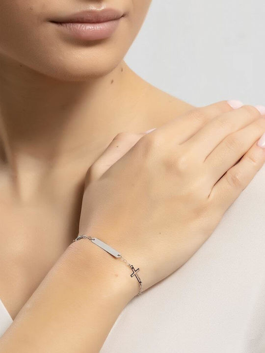 Eforo Βραχιόλι Ταυτότητα Λευκόχρυσο 14K