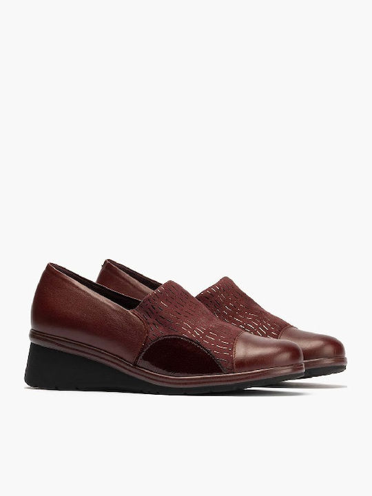 Mocasini dama în culoarea Burgundy