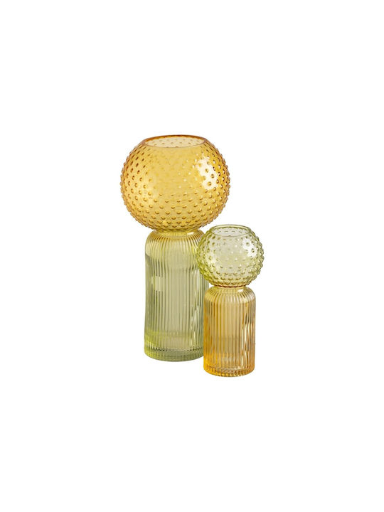 BigBuy Decorative Vase Yellow