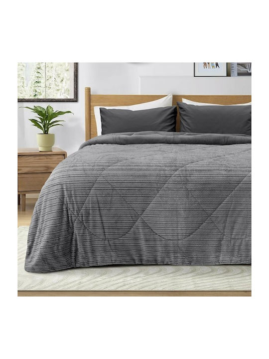 Lino Home Duvet Cover Single 160x220cm Stacy GRI