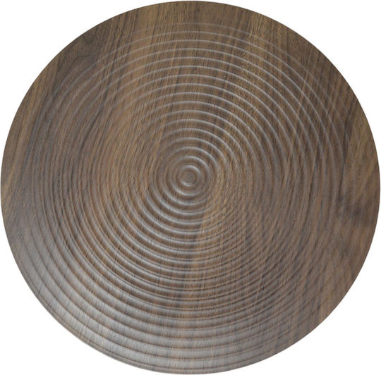 Rundes Beistelltisch aus Massivholz Schwarz M40xL40xH45cm