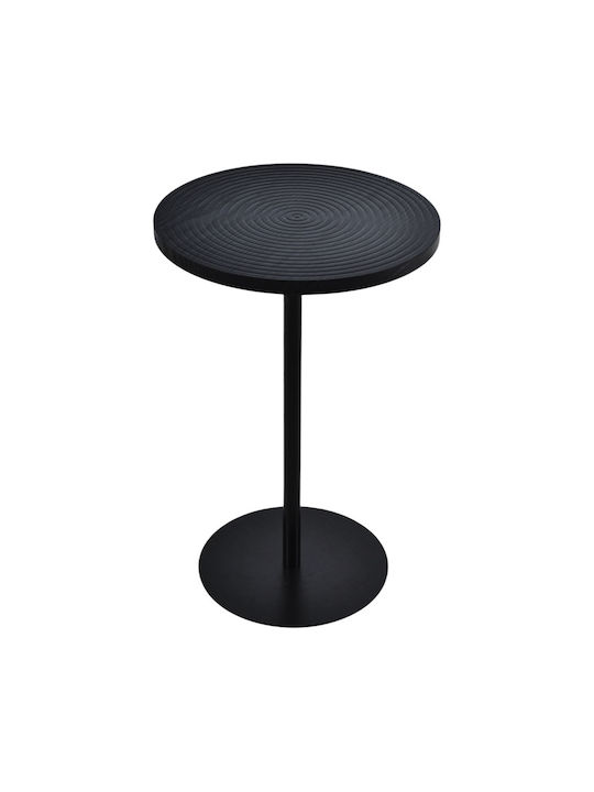 Round Side Table from Solid Wood Black L35xW35xH53.5cm.