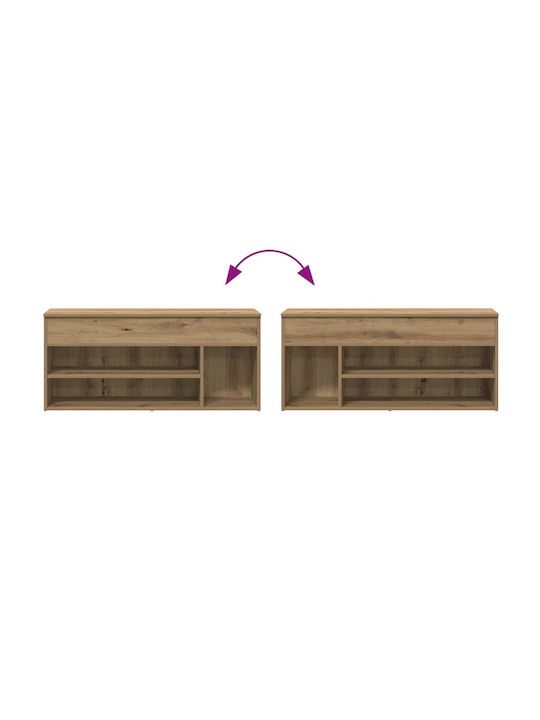Мебел За Антре с Шкаф За Обувки Кафяв 102x30.5x45см
