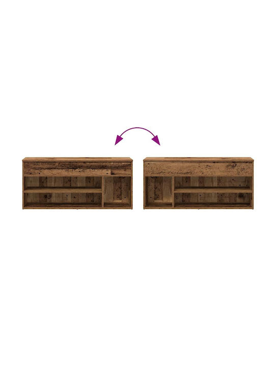 Мебел за антре с Шкаф за Обувки Кафяв 102x30.5x45см