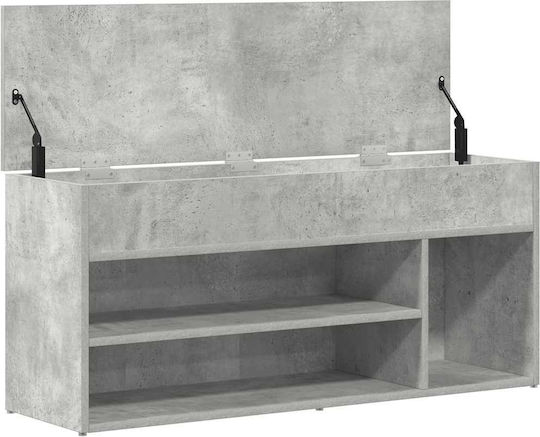 Мебел за антре със шкаф за обувки Сив Бетон 102x30.5x45см
