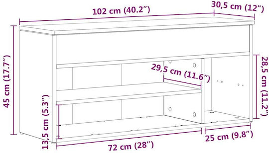 Έπιπλο Εισόδου με Παπουτσοθήκη Λευκό 102x30.5x45εκ.