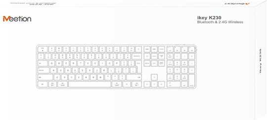 Meetion ikey K230 Kabellos Bluetooth Nur Tastatur Englisch US Weiß