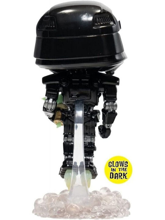 Funko Pop! Filme: Star Wars: Der Mandalorianer - Dark Trooper with Groku 488 Wackelkopf & Leuchtet im Dunkeln Exklusiv