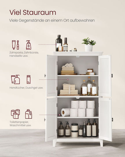 Vasagle Bathroom Cabinet L60xW30xH110cm White