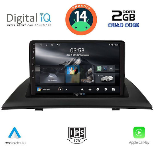 Digital IQ Auto-Audiosystem für BMW X3 (E83) 2003-2010 (Bluetooth/USB/AUX/WiFi/GPS/Apple-Carplay/Android-Auto) mit Touchscreen 9"