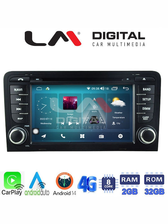 LM Digital Sistem Audio Auto pentru Audi A3 2003>2012 (Bluetooth/USB/WiFi/GPS/Apple-Carplay/Android-Auto)