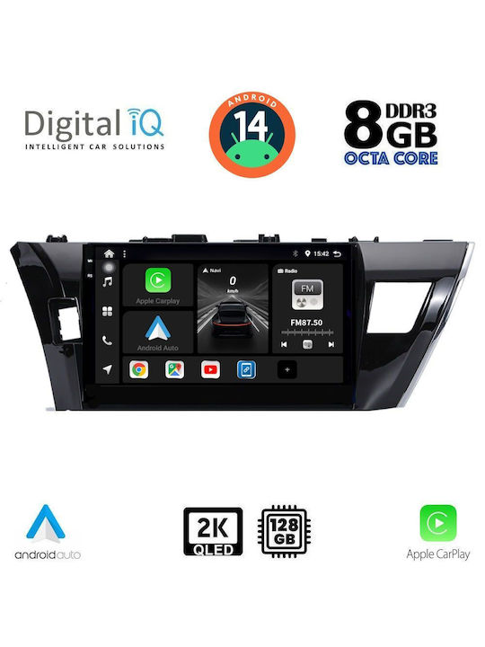 Digital IQ Car Audio System for Toyota Corolla 2013-2016 (Bluetooth/USB/AUX/WiFi/GPS/Apple-Carplay/Android-Auto) with Touch Screen 10"