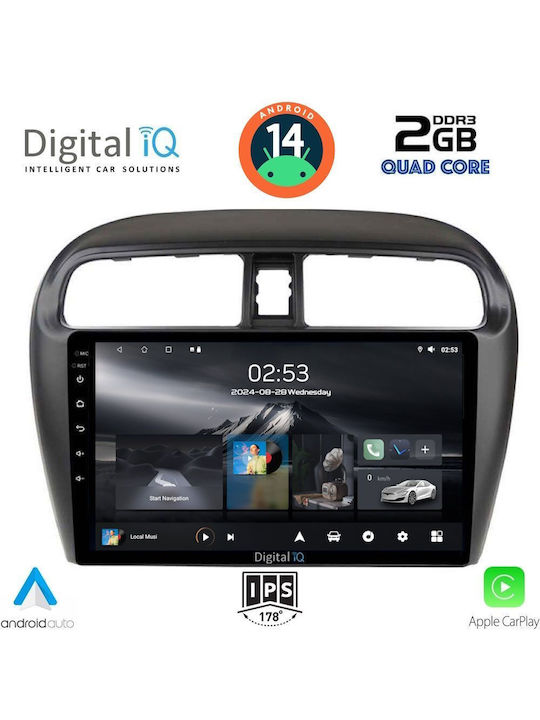 Digital IQ Car Audio System for Mitsubishi Space Star 2013-2020 (Bluetooth/USB/AUX/WiFi/GPS/Apple-Carplay/Android-Auto) with Touch Screen 9"