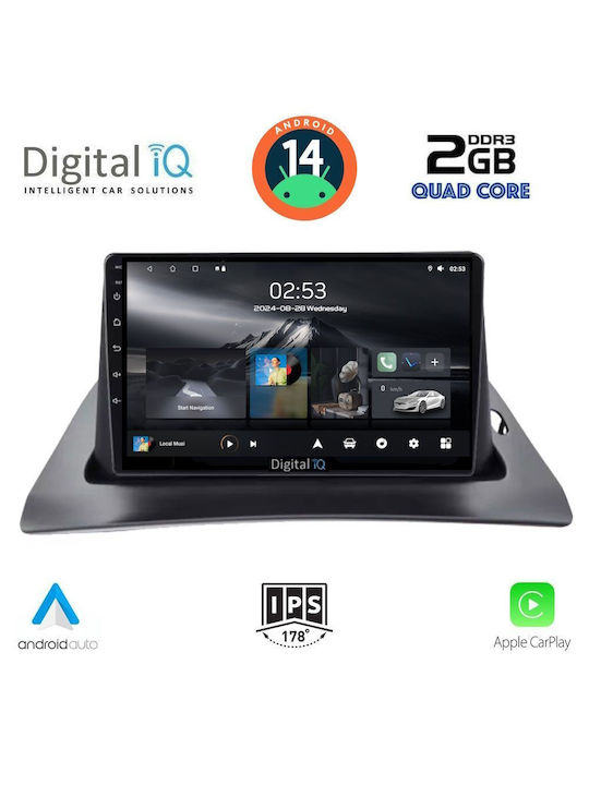 Digital IQ Sistem Audio Auto pentru Renault Kangoo 2010 (Bluetooth/USB/WiFi/GPS/Apple-Carplay/Android-Auto) cu Ecran Tactil 9"