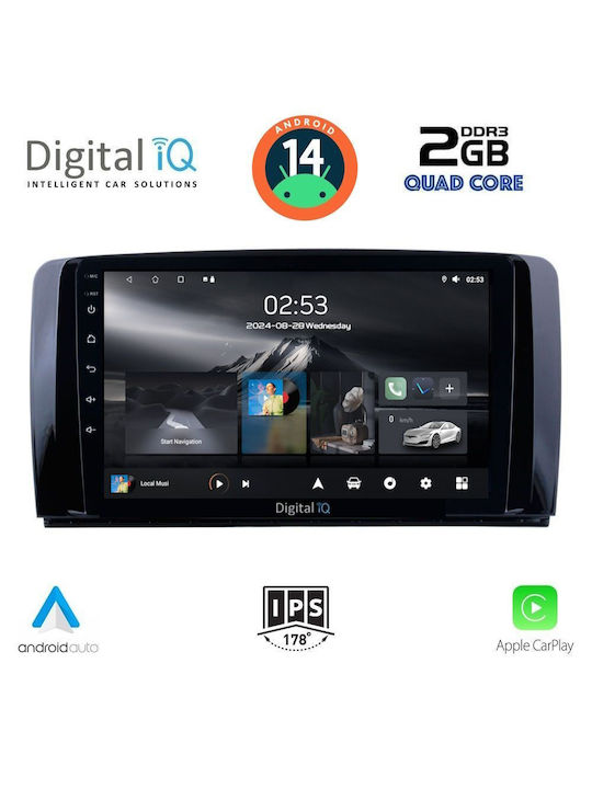 Digital IQ Ηχοσύστημα Αυτοκινήτου για Mercedes-Benz R-Class 2006-2015 (Bluetooth/USB/AUX/WiFi/GPS/Apple-Carplay/Android-Auto) με Οθόνη Αφής 9"