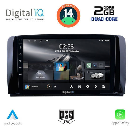 Digital IQ Ηχοσύστημα Αυτοκινήτου για Mercedes-Benz R-Class 2006-2015 (Bluetooth/USB/AUX/WiFi/GPS/Apple-Carplay/Android-Auto) με Οθόνη Αφής 9"