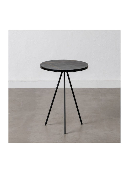 Round Side Table Metal Black Gold L38xW38xH43cm.