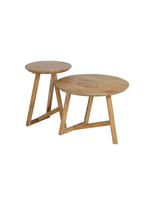 Round Side Table Wooden Natural L40xW40xH55cm.