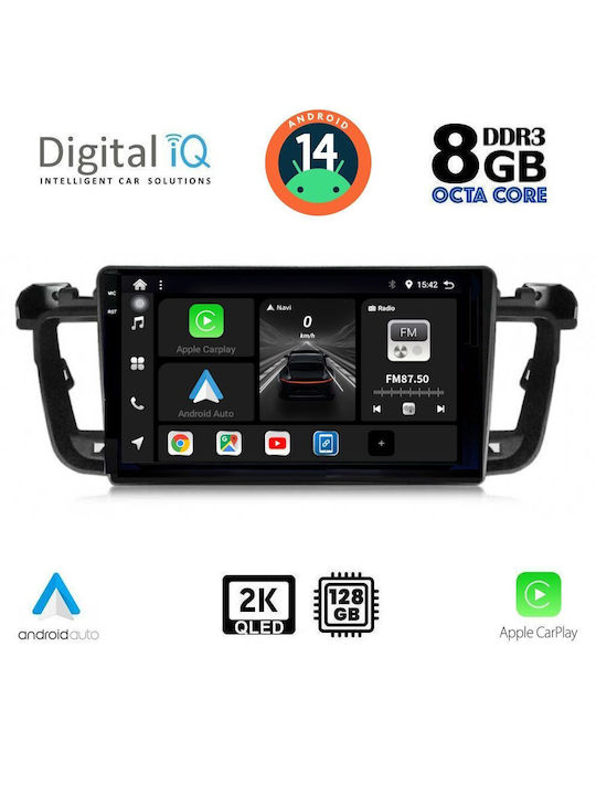 Digital IQ Car Audio System for Peugeot 508 2010-2016 (Bluetooth/USB/AUX/WiFi/GPS/Apple-Carplay/Android-Auto) with Touch Screen 9"